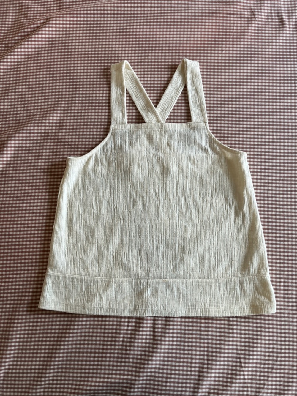 Madewell cross back cream Textured Square-Neck Tank Top